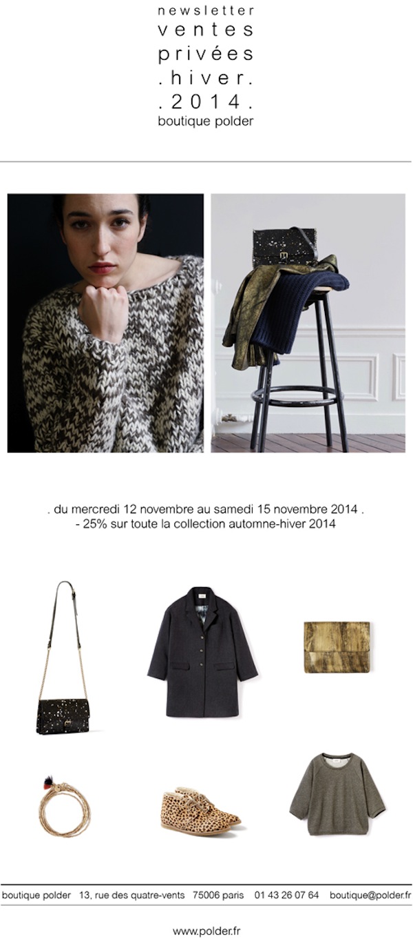 POLDER_newsletter_ventesprivees_boutiquepolder_winter2014